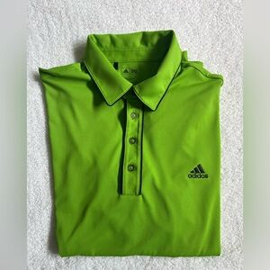 Adidas Neon Lime Green Golf Polo, Men’s Small